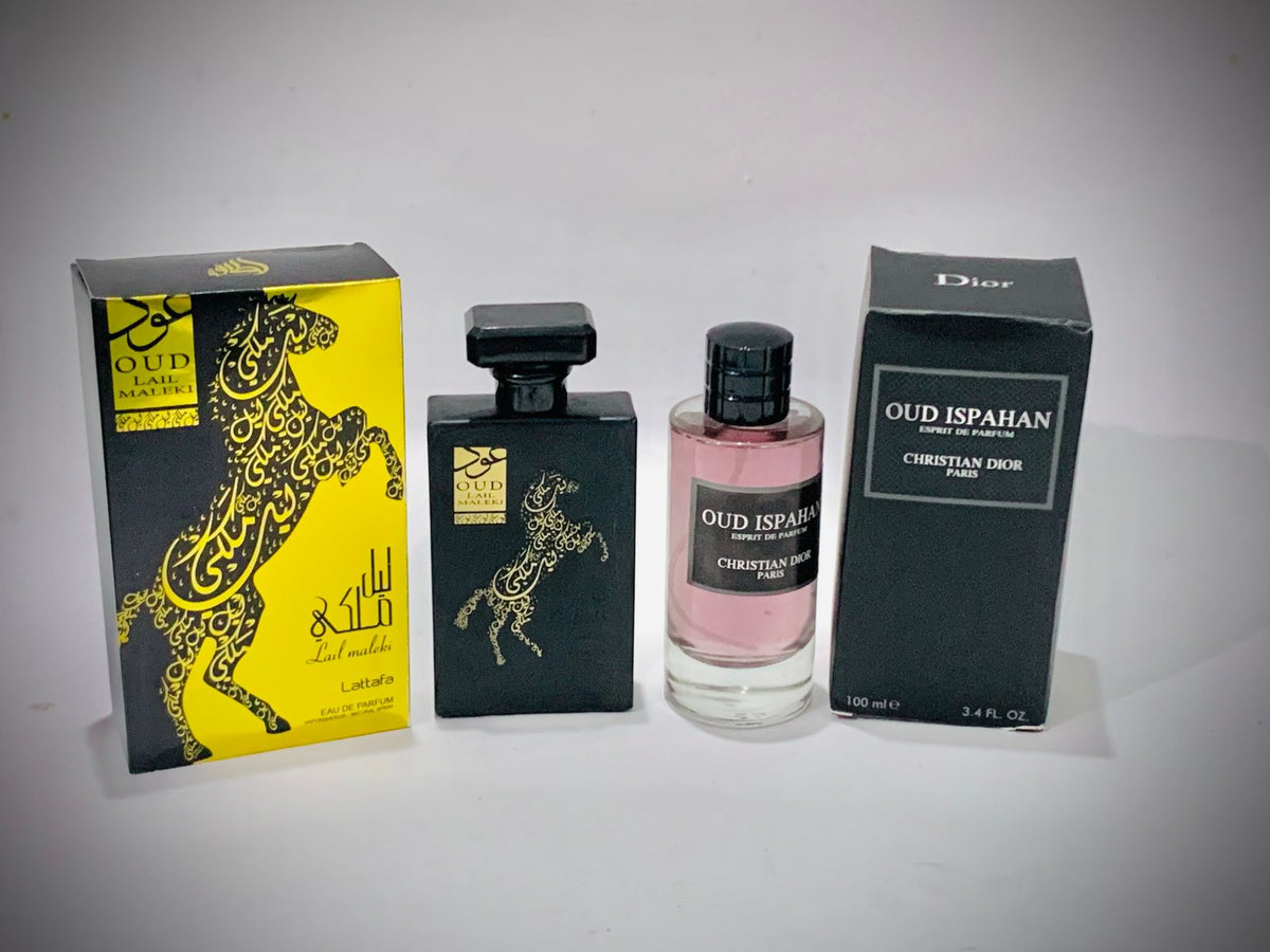 Oud Ispihan & Oud Lal Malki Perfume Set – Deep, Royal, and Timeless Scents
